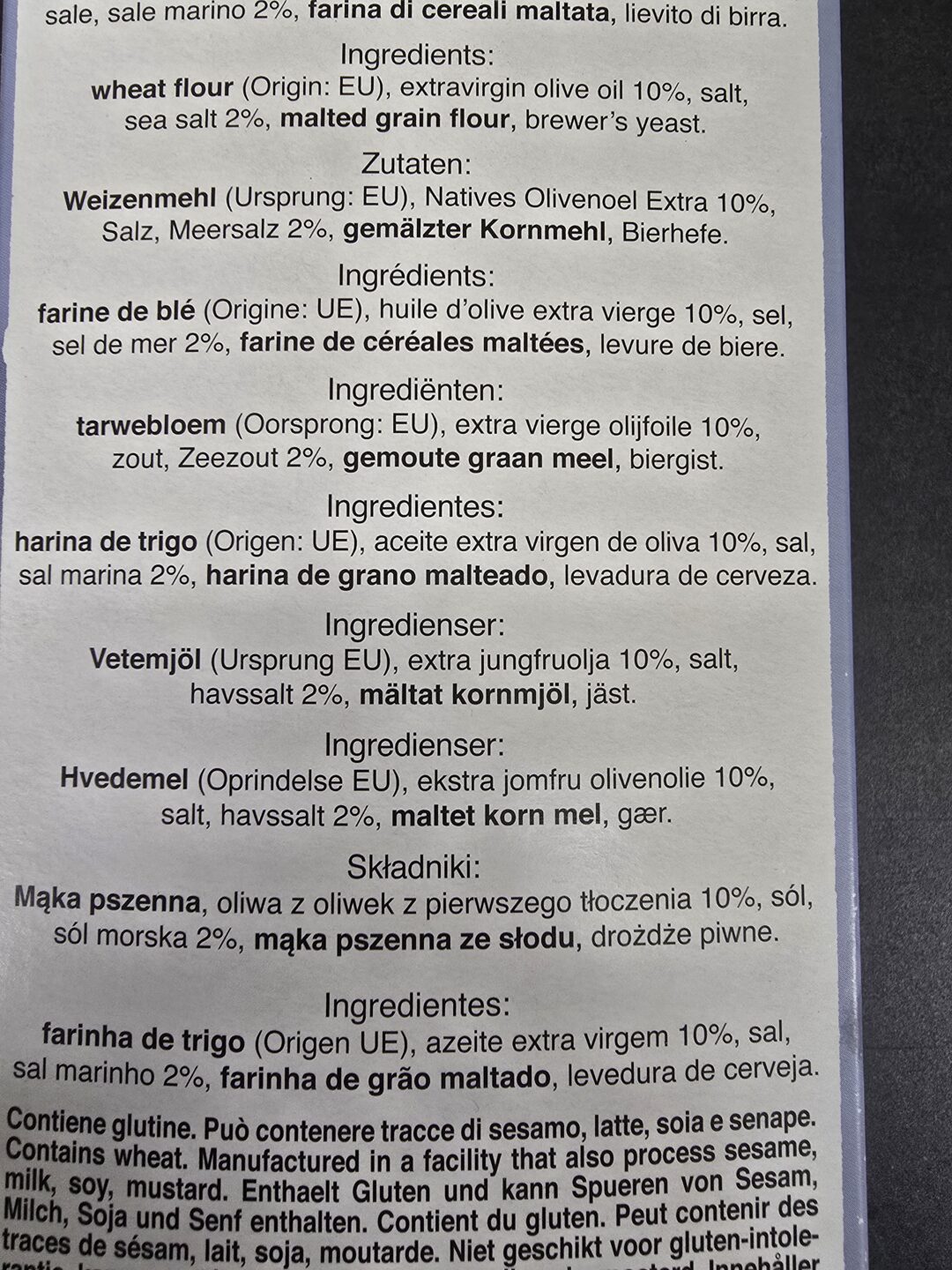 Mini Linguette flatbrød