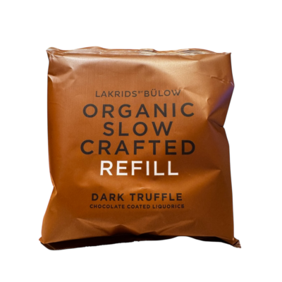 lakrids by bülow organic slow crafted refill dark truffle chocolate coated liquorice