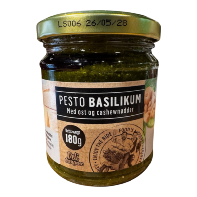 Pesto basilikum med ost og cashewnødder