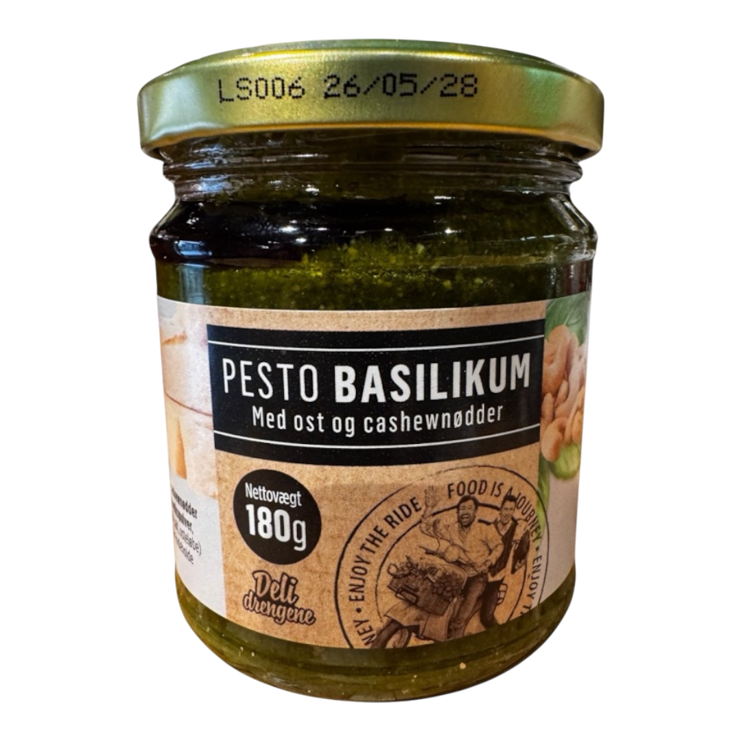 Pesto basilikum med ost og cashewnødder