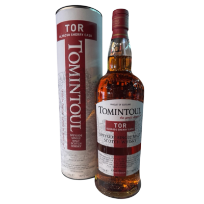 Tomintoul TOR Oloroso Sherry cask Speyside single malt 1 liter i flot gaverør
